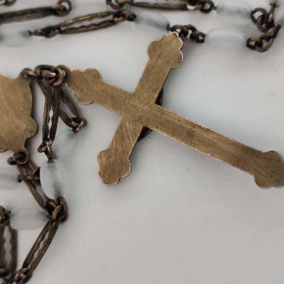 Antique Catholic Brass Rosary - Picture 3 of 15
